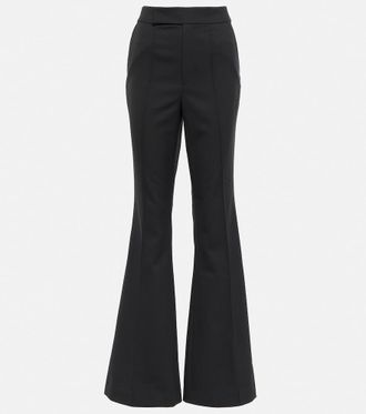 Roland Mouret High-rise flared wool-blend pants