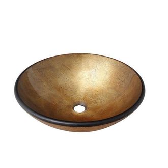 Saniclass Pesca Waskom - 42x14,5cm - rond - gehard glas - bruin rood