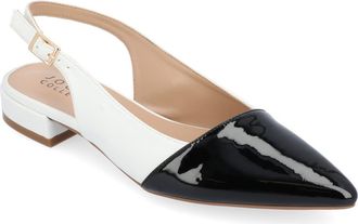 Journee Collection Bertie Slingback Flat in White at Nordstrom Rack, Size 6.5
