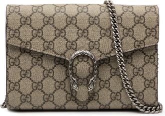 Gucci Womens Pre-owned Gg Supreme Dionysus Chain Wallet - Tan Textile - One Size