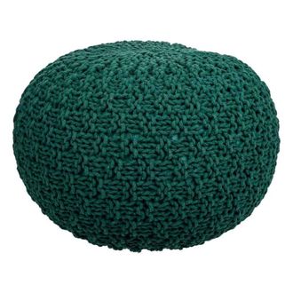 Wanderlust Deco Puff de algod&oacute;n trenzado verde 45x45x30