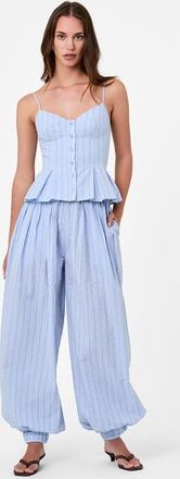 Nicholas Liselle Cotton Pant in Blue Multi Stripe at Nordstrom, Size 6