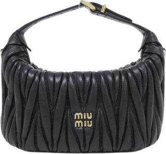 Miu Miu Pre-owned Matelasse MIU bag - Dames - Vintage Handtas - Zwart - ONE Size - Leer - Vintage