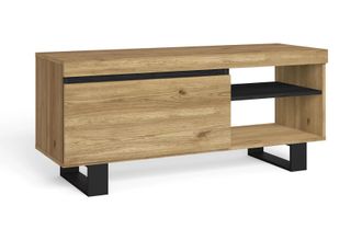 Skraut Home Skraut Home - Mueble De Tv Con Patas naturale Con Patas Roble/negro, Mediano, N&oacute;rdico, 120x40x53cm