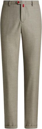 Kiton Chino Broek - Heren - Chinos - Grijs - W40 - Wol - Broeken