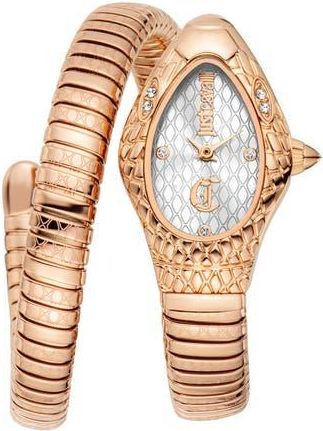 Just Cavalli Snake Rose Gold Tone Wraparound Bracelet Watch, 20mm x 34.5mm at Nordstrom Rack