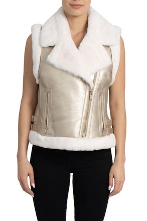 Love Token Zoe Moto Vest In Gold