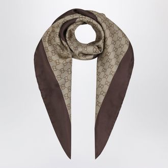 Gucci Printed Silk Twill Carr&eacute; With GG Print