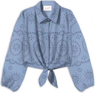 MC2 Saint Barth Stijlvolle Overhemden Collectie - Dames - Blouses - Blauw - S - Overhemden