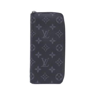 Louis Vuitton Black Coated Canvas Long Wallet (Bi-Fold) (Pre-Owned)