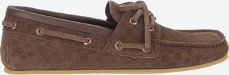 Gucci Womens Loafers Gg Suede Brown