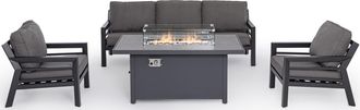 BIZZOTTO Hochwertiges 4-teiliges Premium Gartenlounge-Set Hendrix mit Feuertisch
