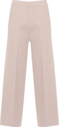 D.exterior Beige Viscose Straight-Leg Pants