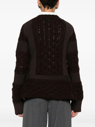 sacai Wool Knit Round Neck Pullover