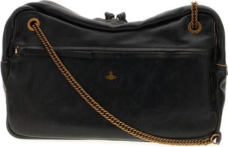 Vivienne Westwood Dolce Schoudertas - Dames - Schoudertassen - Zwart - ONE Size - Leer - Tassen