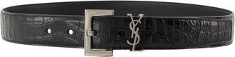 Saint Laurent Belts, male, Black, Size: 70 CM Cassandre Belt