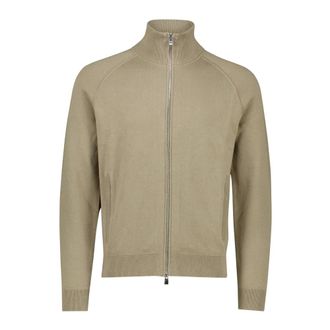 HUGO BOSS Truien & Vesten, Heren, Bruin, XL, Katoen, H-Idino Full Zip Cardigan