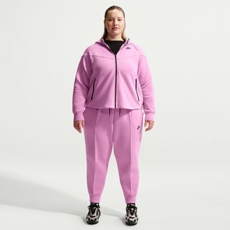 Nike Womens Nike Sportswear Tech Fleece Mid-Rise Jogger Pants (Plus Size) in Purple | FB8332-528