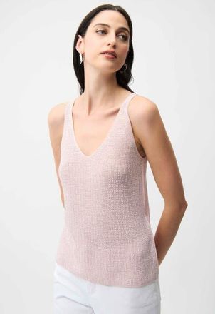 Joseph Ribkoff Metallic Knitted Camisole with Rhinestones in Petal Pink at Nordstrom, Size X-Small