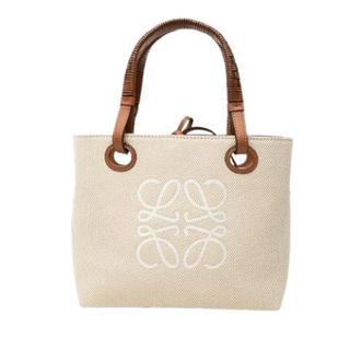 Loewe Pre-owned Canvas Satchel - Dames - Vintage Shopper - Beige - ONE Size - Leer - Vintage