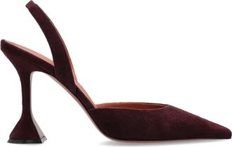 Amina Muaddi Schoenen, Dames, Rood, 38 1/2 EU, Leer, Holli Sling 95