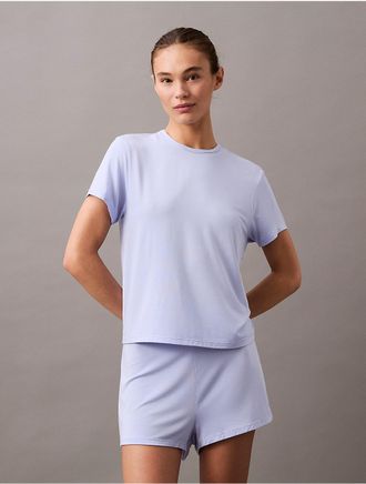 Calvin Klein Womens Ultra Soft Modal Relaxed T-Shirt - Purple - XS