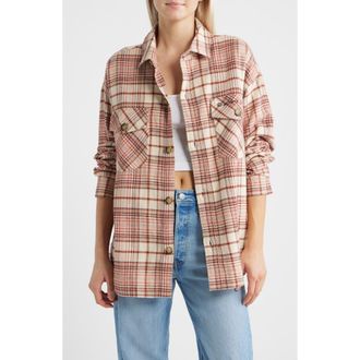 Rip Curl Shore Break Flannel Shirt in Rust at Nordstrom, Size Medium