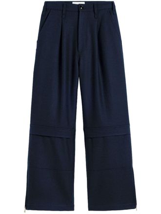 Ami pleat-detailing wool trousers - Blue
