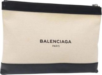 Balenciaga Pre-owned Canvas clutches - Dames - Vintage Clutch - Wit - ONE Size - Leer - Vintage