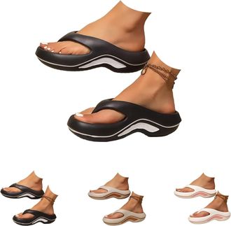 Generic Arch Support Flip Flops for Women Plantar Fasciitis Orthopedic Sandals for Women Arch Support Walking Sandals Platform Recovery Flipflops Pillow Soft 