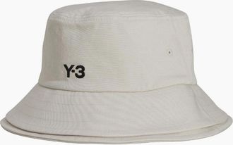 Yohji Yamamoto Mens 3 Stripes Bucket Hat - White - Size: OSFL