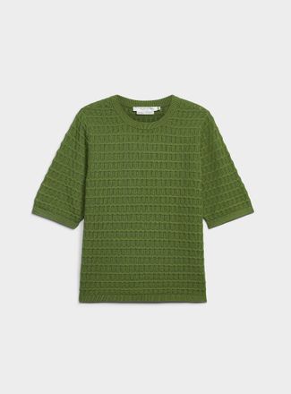 Contemporaine Womens Ultra-soft embossed-stripe sweater