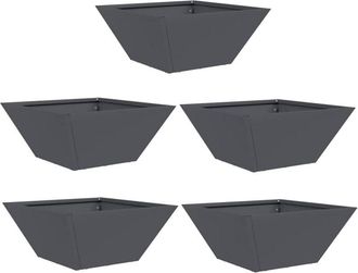 vidaXL Vidaxl - Maceta en Forma de Cuenco para Jardín 5 pcs Antracita