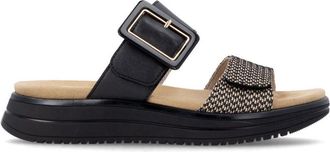 Remonte D1j61 Womens Cross Strap Sandals Black/brown Leather - Size UK 7.5