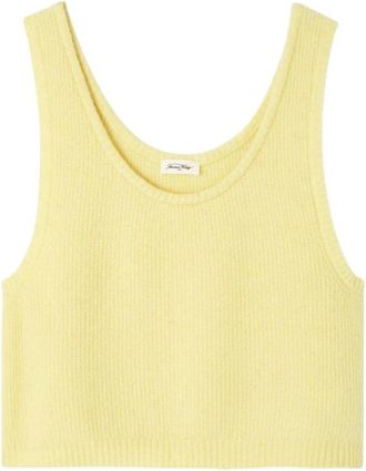 American Vintage Vitow Pullover - Dames - Tops zonder mouwen - Geel - M/L - Wol - Tops