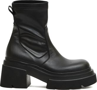 Elena Iachi Zwarte Stretch Chunky Laars - Dames - Laarzen met Hak - Zwart - 36 EU - Schoenen