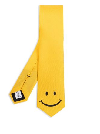 Moschino x Smiley silk tie - men - Silk - One Size - Yellow