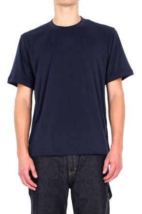 Eleventy Blue Double-Trim Cotton T-Shirt