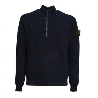 Stone Island Half-zip Turtleneck - Heren - Coltruien - Blauw - XL - Katoen - Truien & Vesten