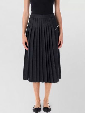 Prada high waist midi pleated wool flannel skirt