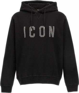 Dsquared2 Zwarte Katoenen Hoodie met Stijlvol Print - Heren - Hoodies - Zwart - XS - Katoen - Hoodies & sweatvesten