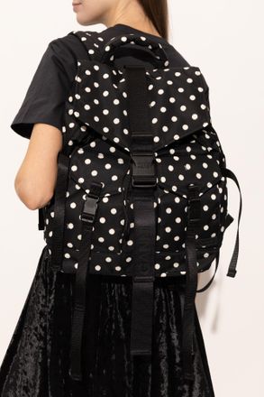 Ganni Polka Dot Pattern Backpack, Womens, Black
