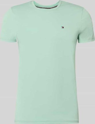 Tommy Hilfiger Slim Fit T-Shirt aus Baumwoll-Mix in Mint, Gr&ouml;&szlig;e XXL