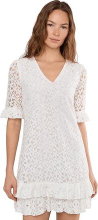 CeCe by Cynthia Steffe Lace V-neck Shift Dress Womens Dress New Ivory : SM, Cotton/Nylon