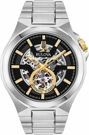 Bulova Mens Maquina Black Dial Watch
