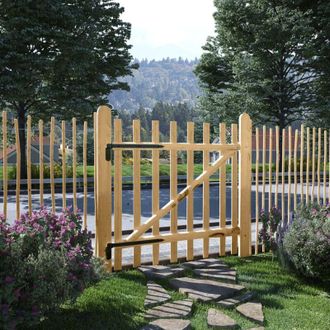 vidaXL Cancello Singolo per Recinzione in Legno di Nocciolo 100x100 cm 142591