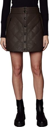 Alp N Rock Emilia Quilted Faux Leather Miniskirt in Coffee Faux Leather at Nordstrom, Size X-Small