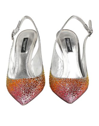 Dolce & Gabbana Multicolor Sequin Slingback Pumps Womens Shoes