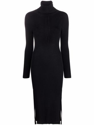 Philosophy di Lorenzo Serafini Ribgebreide midi-jurk - Zwart