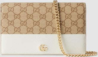 Gucci GG Marmont Wallet On Chain, Beige, Original GG Fabric